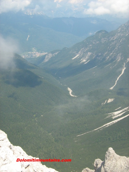 Talagona valley from top Cima Cadin degli Elmi