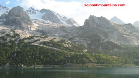 marmolada lake and ski slope