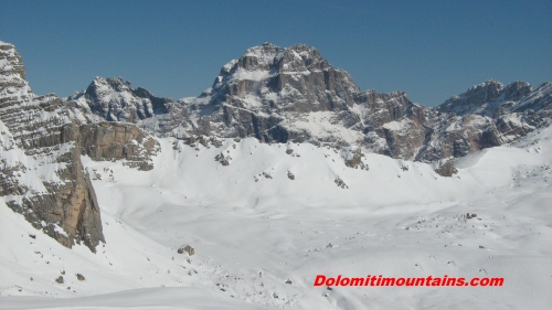 a valley of snow