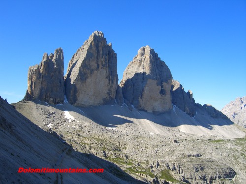 South view of Tre Cime mountains